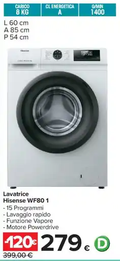 Carrefour Lavatrice Hisense WF80 1 offerta
