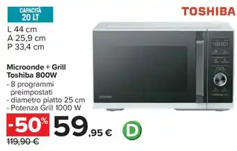 Microonde + Grill Toshiba 800W