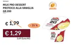 Prezzemolo e Vitale Milk pro dessert proteico alla vaniglia offerta
