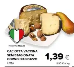 Oasi Caciotta vaccina semistagionata corno d'abruzzo offerta
