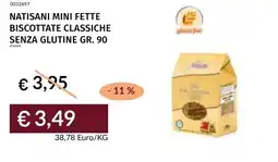 Prezzemolo e Vitale Natisani mini fette biscottate classiche senza glutine offerta