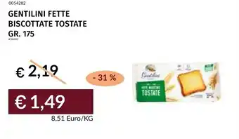 Prezzemolo e Vitale Gentilini fette biscottate tostate offerta