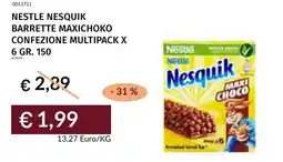 Prezzemolo e Vitale Nestle nesquik barrette maxichoko confezione multipack x6 offerta