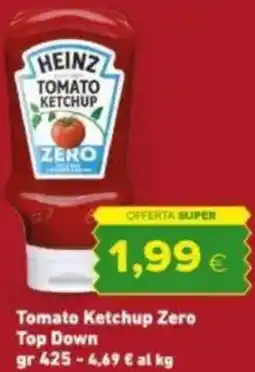 Oasi Tomato Ketchup Zero Top Down HEINZ offerta