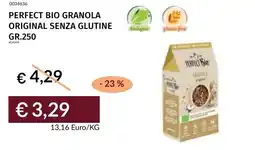 Prezzemolo e Vitale Perfect bio granola original senza glutine offerta