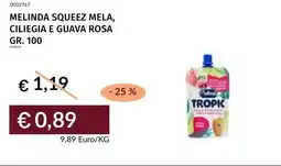 Prezzemolo e Vitale Melinda squeez mela, ciliegia e guava rosa offerta