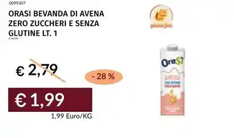 Prezzemolo e Vitale Orasi bevanda di avena zero zuccheri e senza glutine offerta