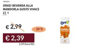 Prezzemolo e Vitale Orasi bevanda alla mandorla gusto vivace offerta