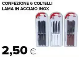 Oasi Confezione 6 coltelli lama in acciaio inox offerta