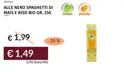Prezzemolo e Vitale Alce nero spaghetti di mais e riso bio offerta
