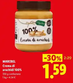 Lidl MARIBEL Crema di arachidi 100% offerta