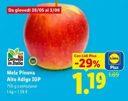 Lidl Mele Pinova Alto Adige IGP offerta