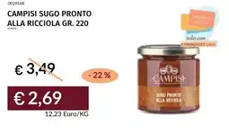 Prezzemolo e Vitale Campisi sugo pronto alla ricciola offerta