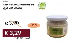 Prezzemolo e Vitale Happy mama hummus di ceci bio offerta