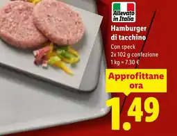 Lidl Hamburger di tacchino Con speck offerta