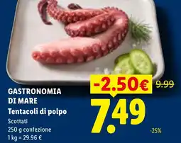Lidl GASTRONOMIA DI MARE Tentacoli di polpo offerta