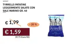 Prezzemolo e Vitale Tyrrells patatine leggermente salate con sale marino offerta