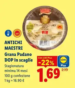 Lidl ANTICHI MAESTRI Grana Padano DOP in scaglie offerta
