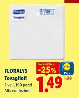 Lidl FLORALYS Tovaglioli offerta