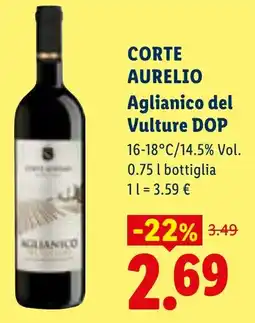 Lidl CORTE AURELIO Aglianico del Vulture DOP offerta