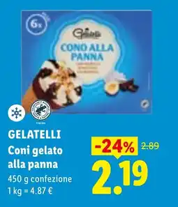 Lidl GELATELLI Coni gelato alla panna offerta