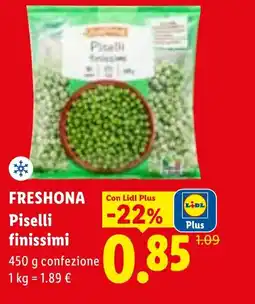 Lidl FRESHONA Piselli finissimi offerta