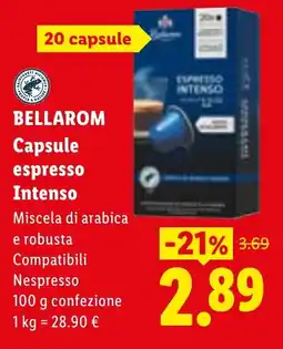 Lidl BELLAROM Capsule espresso Intenso offerta