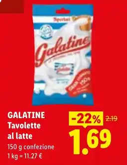 Lidl GALATINE Tavolette al latte offerta