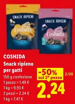 Lidl COSHIDA Snack ripieno per gatti offerta