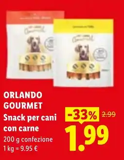 Lidl ORLANDO GOURMET Snack per cani con carne offerta