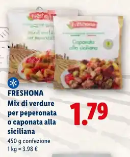Lidl FRESHONA Mix di verdure per peperonata o caponata alla siciliana offerta