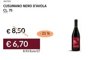 Prezzemolo e Vitale Cusumano nero d'avola offerta
