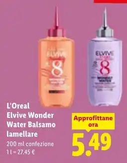 Lidl L'Oreal Elvive Wonder Water Balsamo lamellare offerta