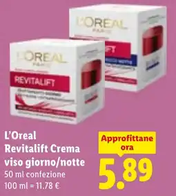 Lidl L'Oreal Revitalift Crema viso giorno/notte offerta