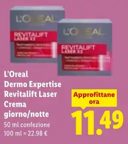 Lidl L'Oreal Dermo Expertise Revitalift Laser Crema giorno/Revitalift Laser offerta