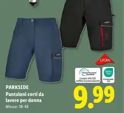 Lidl PARKSIDE Pantaloni corti da lavoro per donna offerta