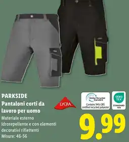 Lidl PARKSIDE Pantaloni corti da lavoro per uomo offerta