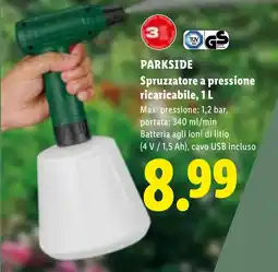Lidl PARKSIDE Spruzzatore a pressione ricaricabile offerta