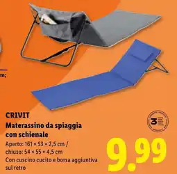 Lidl CRIVIT Materassino da spiaggia con schienale offerta