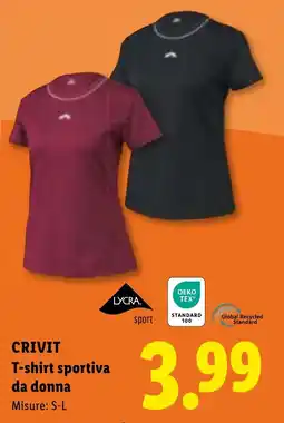 Lidl CRIVIT T-shirt sportiva da donna offerta