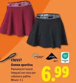 Lidl CRIVIT Gonna sportiva offerta