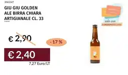 Prezzemolo e Vitale Giu giu golden ale birra chiara artigianale offerta