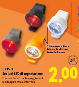 Lidl CRIVIT Set luci LED di segnalazione offerta