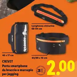 Lidl CRIVIT Porta smartphone da braccio o marsupio per jogging offerta
