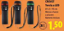 Lidl CRIVIT Torcia a LED offerta