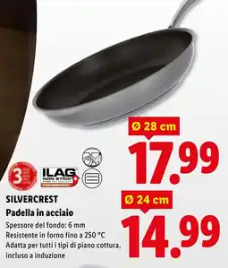Lidl SILVERCREST Padella in acciaio offerta