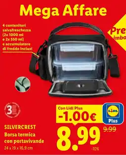 Lidl SILVERCREST Borsa termica con portavivande offerta