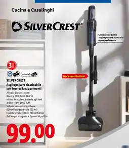 Lidl SILVERCREST Aspirapolvere ricaricabile con inserto lavapavimenti offerta