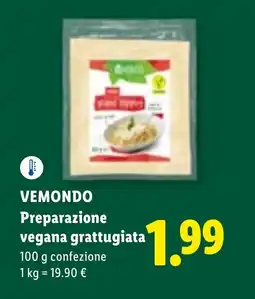 Lidl VEMONDO Preparazione vegana grattugiata offerta