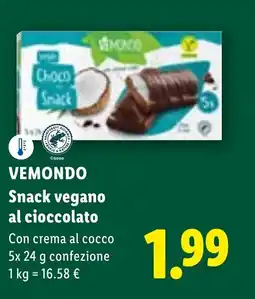 Lidl VEMONDO Snack vegano al cioccolato offerta